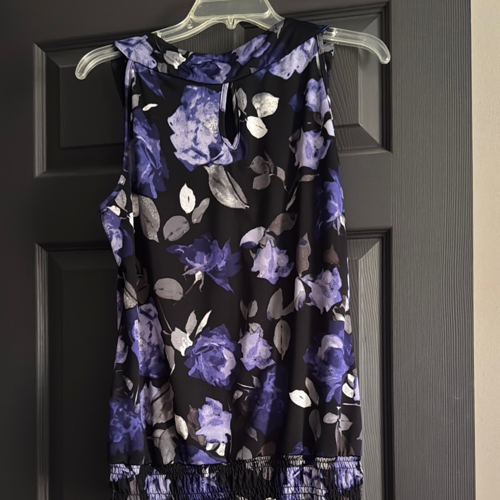 Maurices Purple and Black Ruffled Sleeveless Blouse - Picture 5 of 5